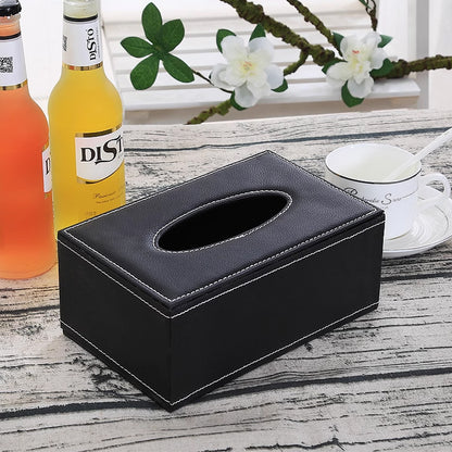 PU Leather Tissue Box Holder for Hotel and Office Table Decor