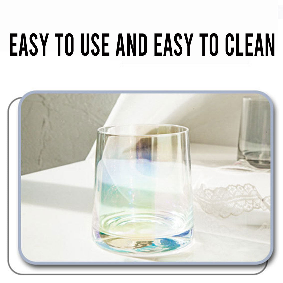 2Pcs Hotel Household Glass Toothwash Cups Set