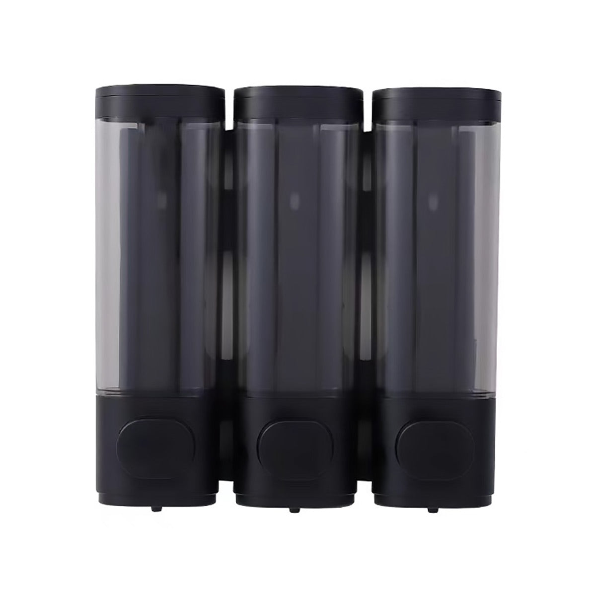 3 Head Wall Mounted Soap Dispenser in Black with Lock