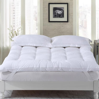 Hotel Mattress Comfort Pad Waterproof Box Quilted White