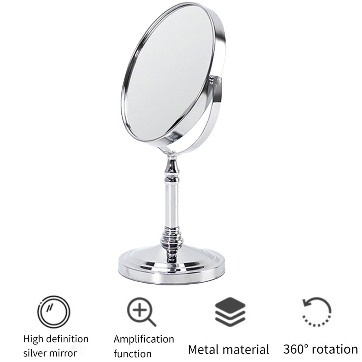 5x Magnifying Desktop Vanity Mirror 360 Rotating HD for Makeup