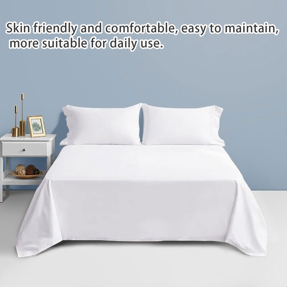 Hotel Quality White Bed Sheets Soft Microfiber Bedding for Home or Motel