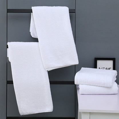 6pcs White Cotton Absorbent Bath Towels for Hotel & Home Use
