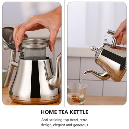 Thickened Stainless Steel Teapot Kettle With Strainer for Hotel Service