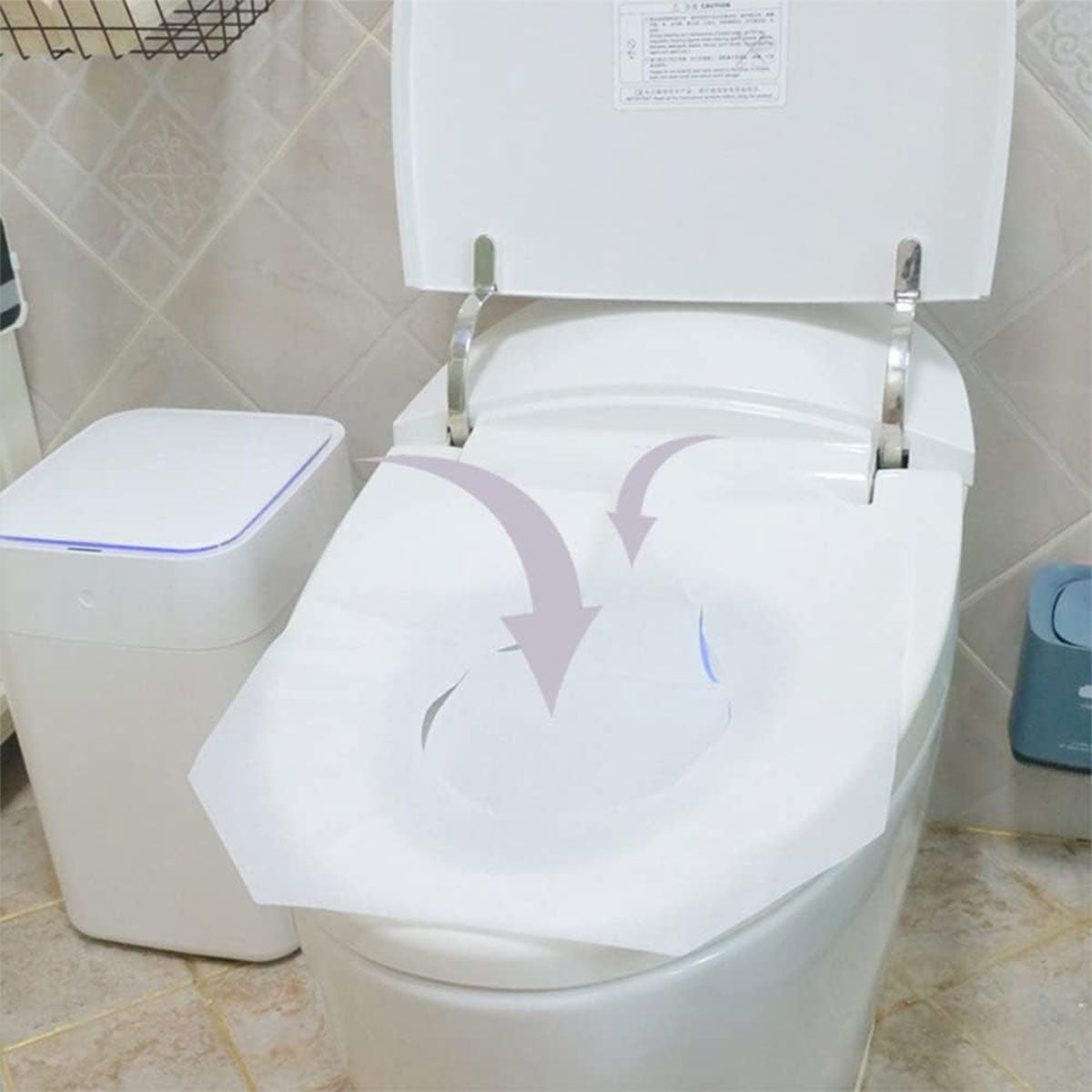 2PCS Travel Disposable Toilet Seat Covers Soluble Paper for Hotel Household