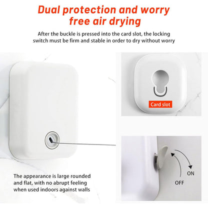 Retractable Stainless Steel Clothesline 4.3m Wall Mount