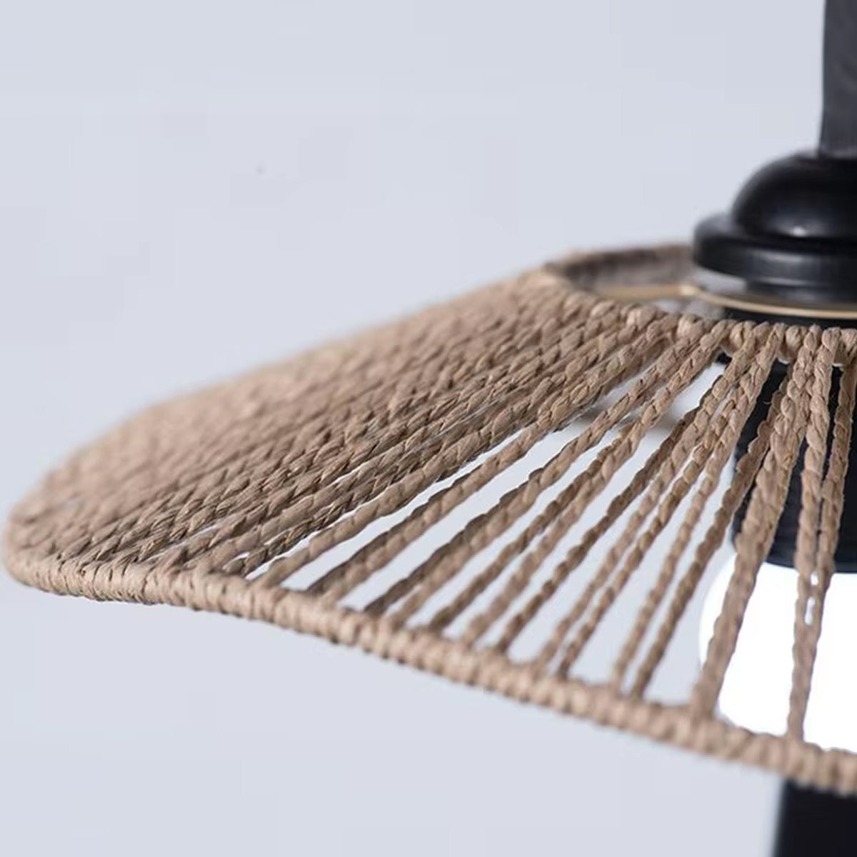 Handwoven Paper Rope Lamp Shade with Hollow Out Light Effect