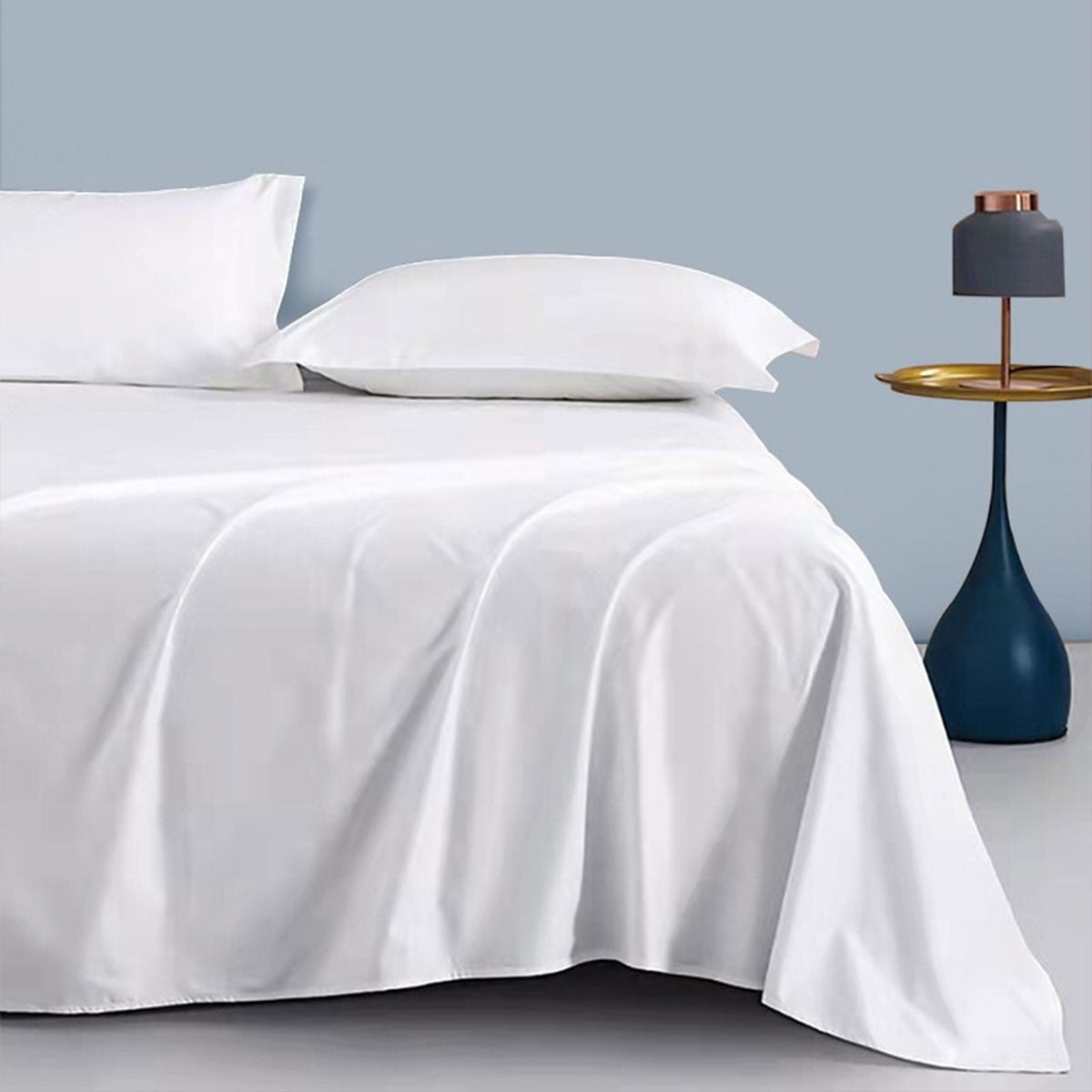 Hotel Quality White Bed Sheets Soft Microfiber Bedding for Home or Motel
