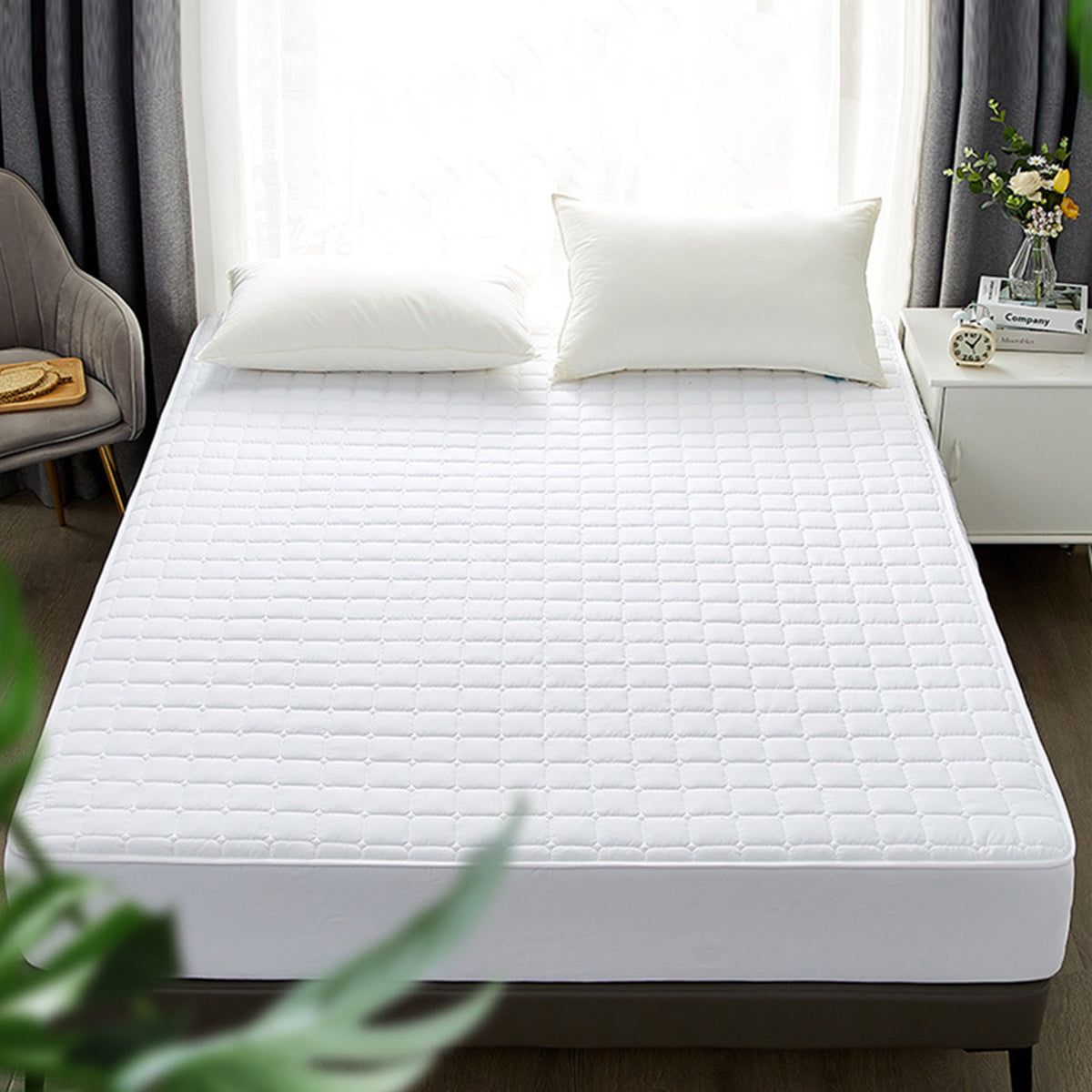 Hotel Mattress Protector Bed Top Cover Waterproof Fitted Sheet