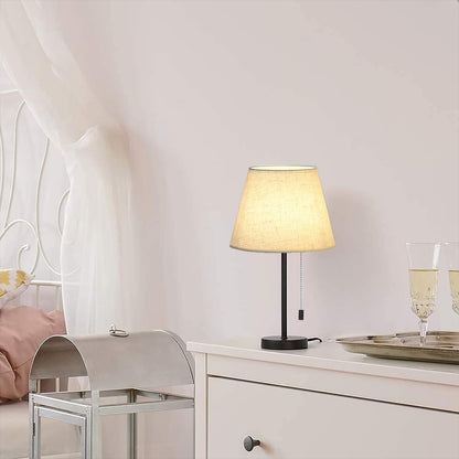 Modern Table Lamp with Pull Chain for Hotel Bedside Reading Light