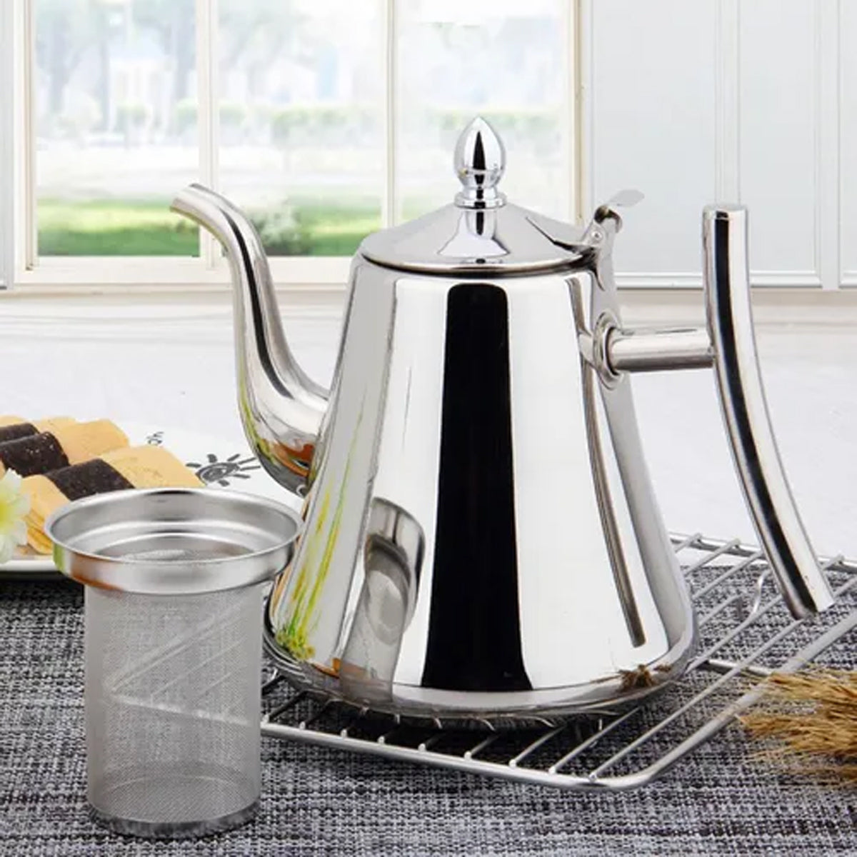 Thickened Stainless Steel Teapot Kettle With Strainer for Hotel Service