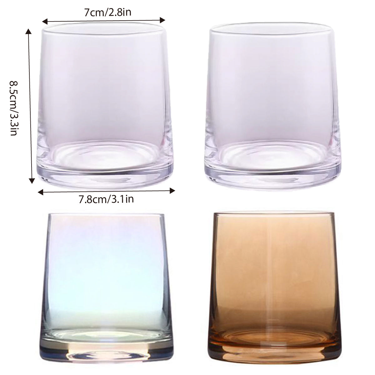 2Pcs Hotel Household Glass Toothwash Cups Set