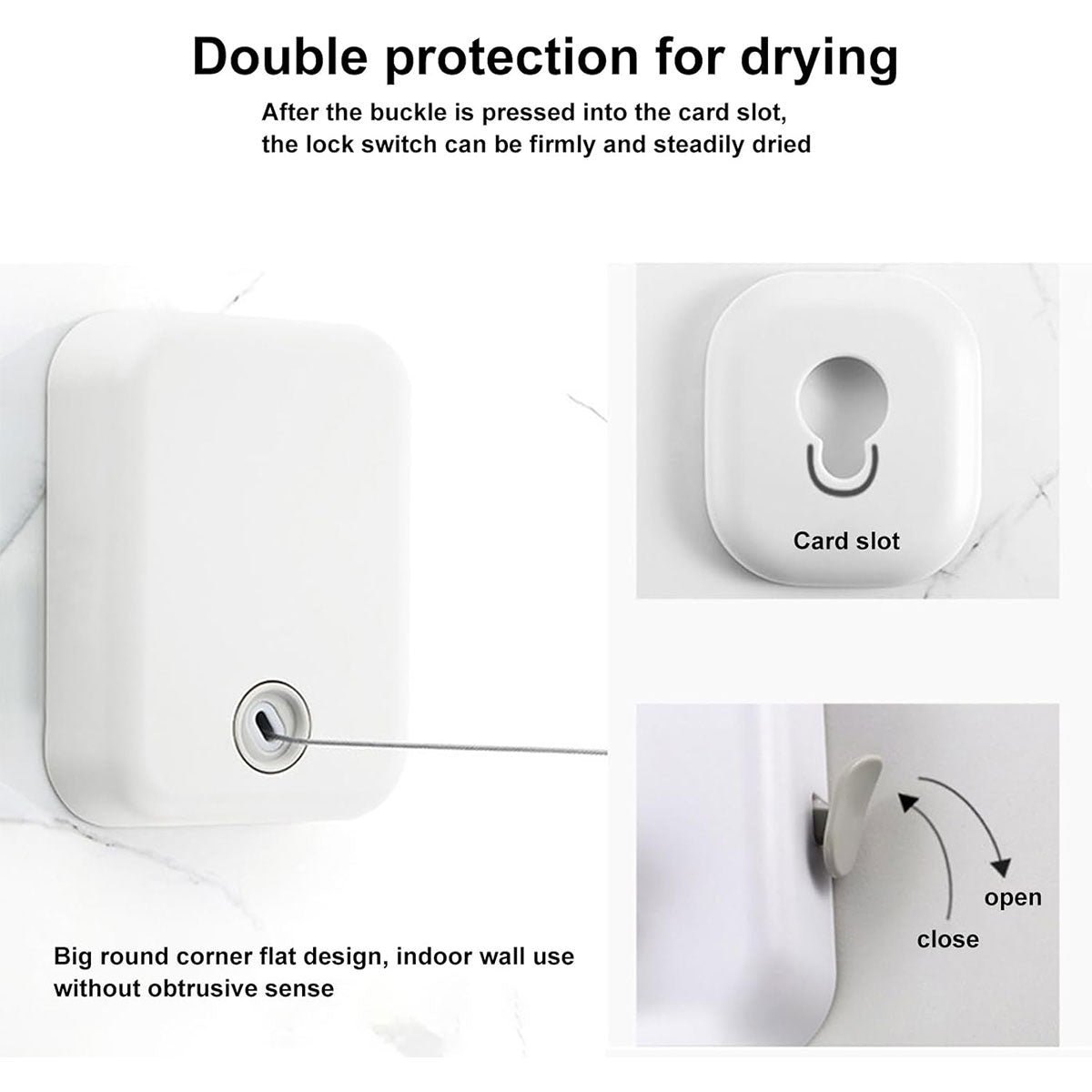 Retractable Stainless Steel Clothesline 4.3m Wall Mount