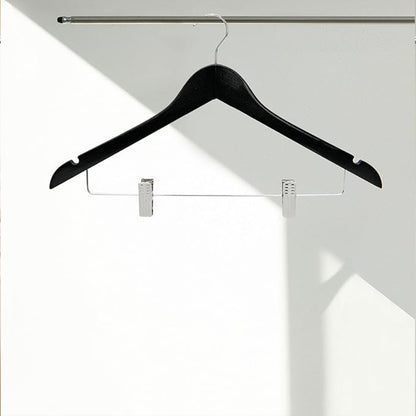 10 Pcs Wooden Non-Slip Clothes Hangers with Clip for Wardrobe