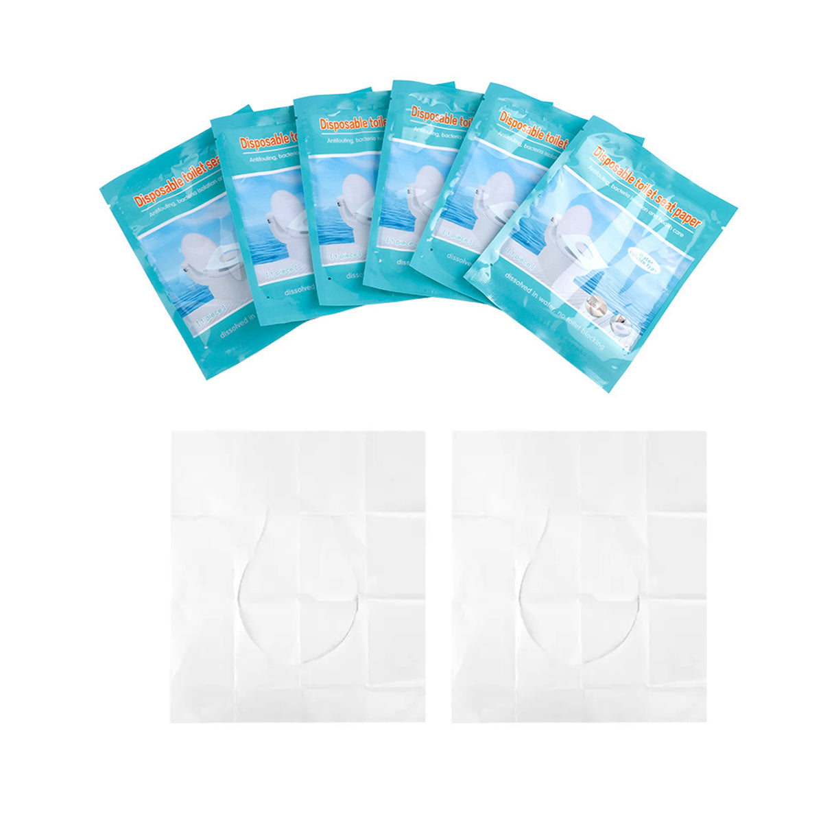 50pcs Flushable Toilet Seat Pads Water Soluble Travel