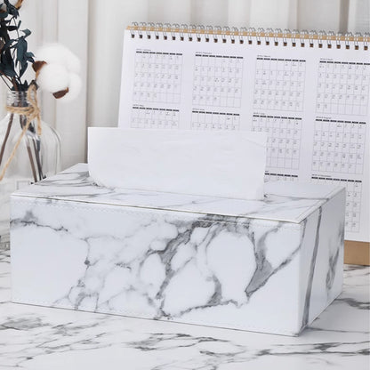 PU Leather Tissue Box Holder for Hotel and Office Table Decor