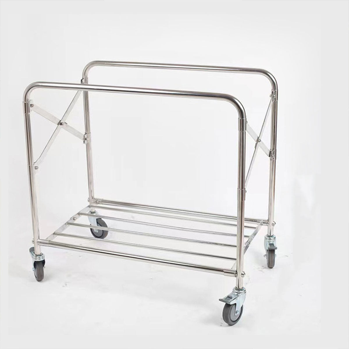 Folding Linen Trolley with Hand Push Design for Easy Storage and Sorting
