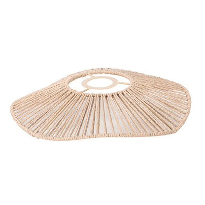 Handwoven Paper Rope Lamp Shade with Hollow Out Light Effect