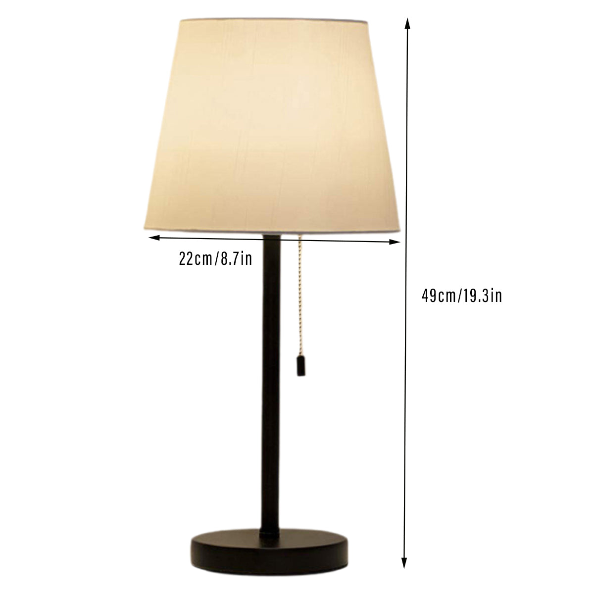 Modern Table Lamp with Pull Chain for Hotel Bedside Reading Light