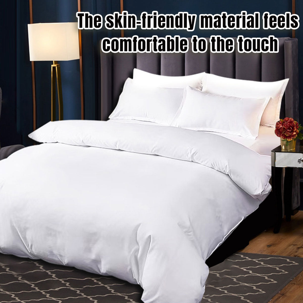 White Duvet Cover Soft Fabric Easy Care for Hotels and Homes
