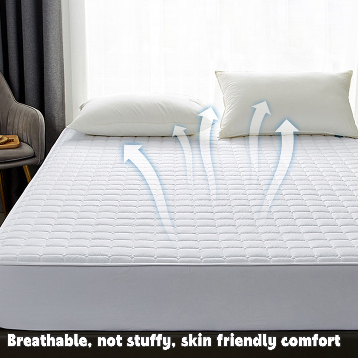 Hotel Mattress Protector Bed Top Cover Waterproof Fitted Sheet