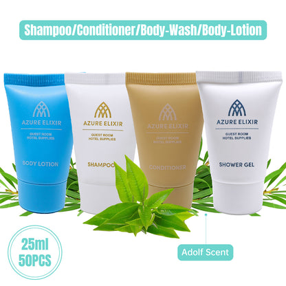 50pcs 25ml Hotel Toiletry Bottles Shampoo Conditioner