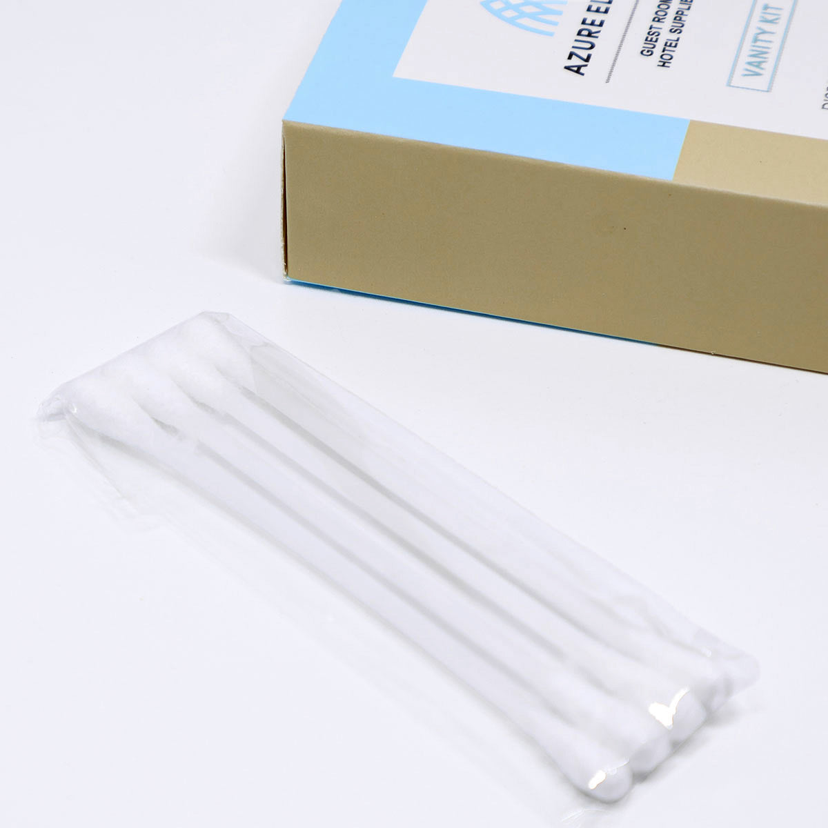 50 Pack Hotel Vanity Kits Cotton Swabs Pad Hair Band