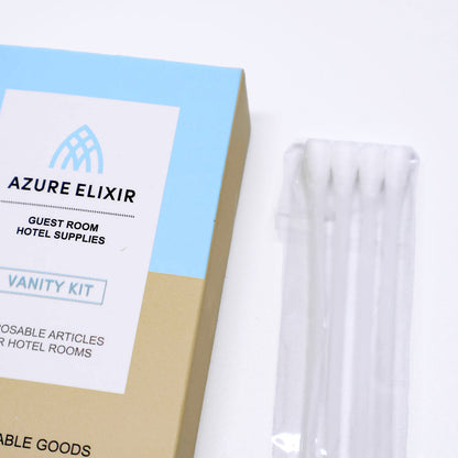 50 Pack Hotel Vanity Kits Cotton Swabs Pad Hair Band