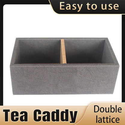 Double Compartment Tea Caddy for Hotel Rooms Tea Bags and Sugar