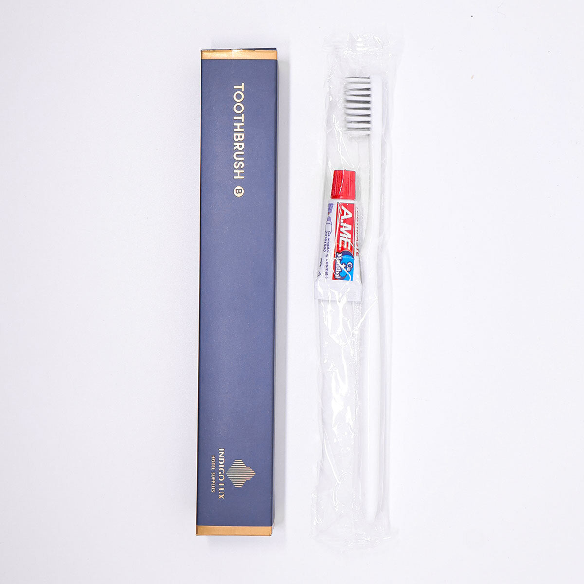 50 Sets Wrapped Toothbrush and 5g Toothpaste for Hotel Guests