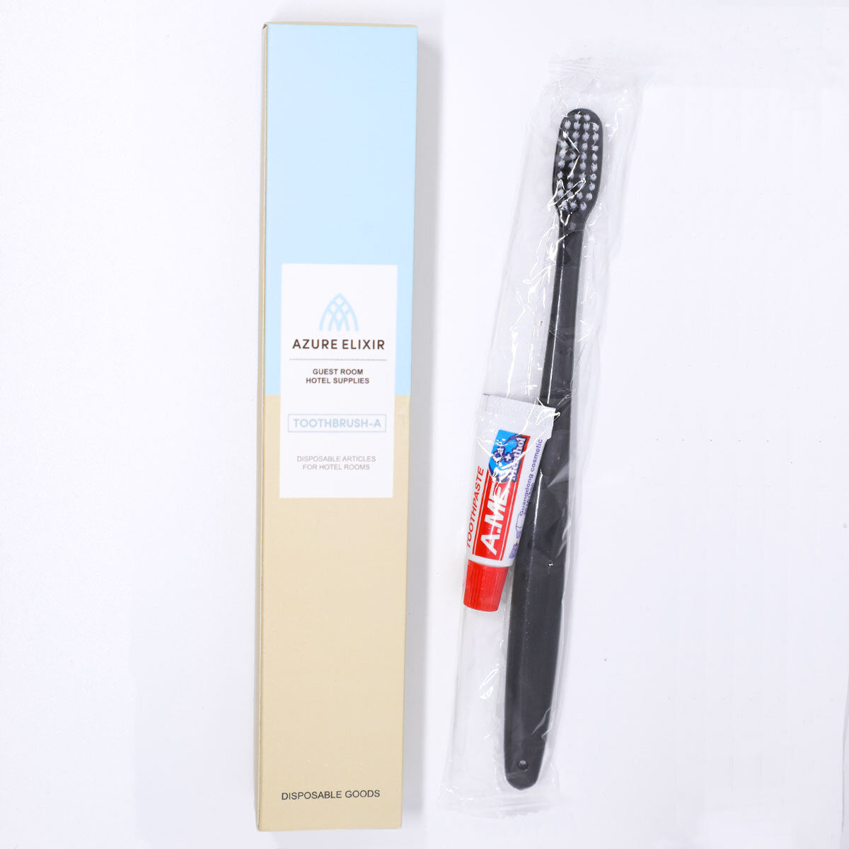 50 Sets Wrapped Toothbrush and 5g Toothpaste for Hotel Guests