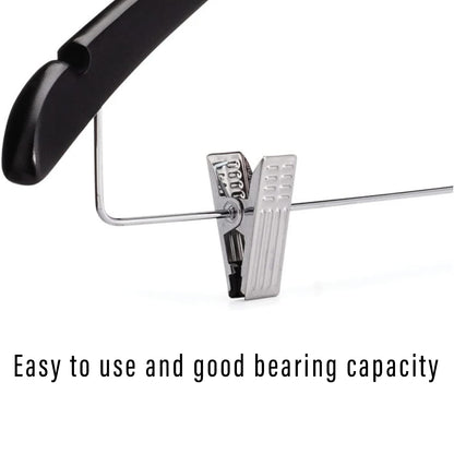 10 Pcs Wooden Non-Slip Clothes Hangers with Clip for Wardrobe