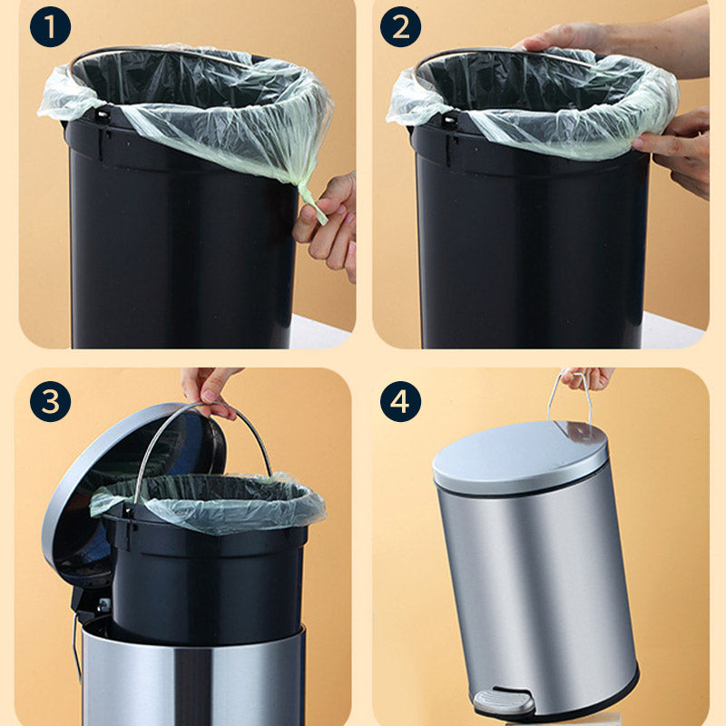 Trash Can 6L Double Layer Foot Pedal with Lid for Kitchen Bathroom
