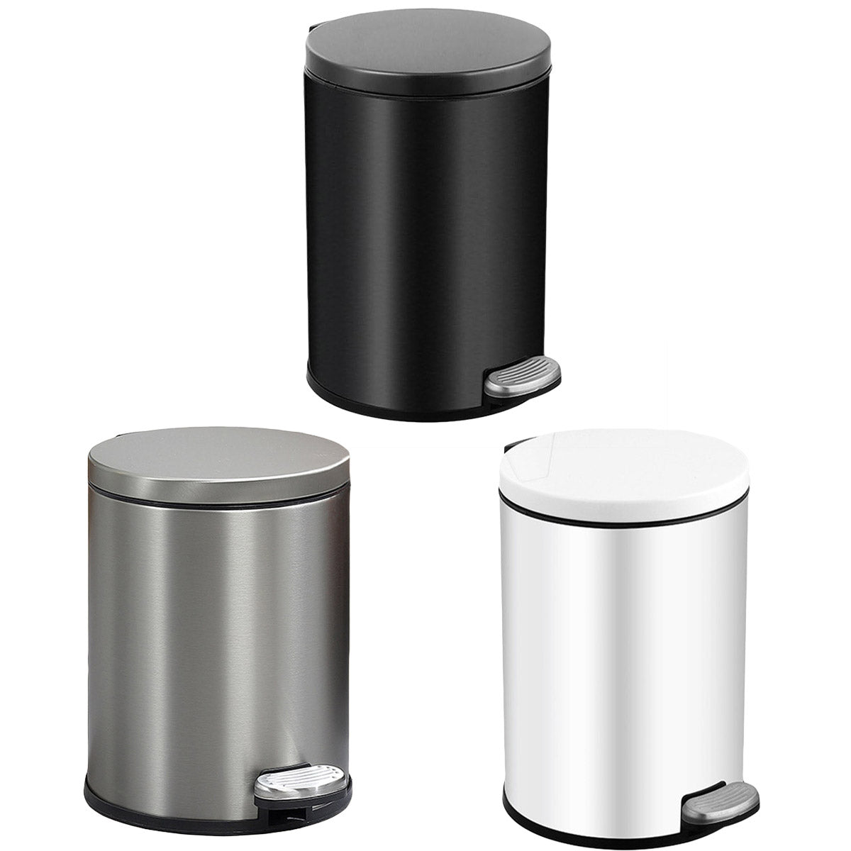 Trash Can 6L Double Layer Foot Pedal with Lid for Kitchen Bathroom