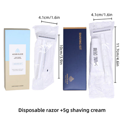 50pcs Disposable Razors with 5g Shaving Cream Set