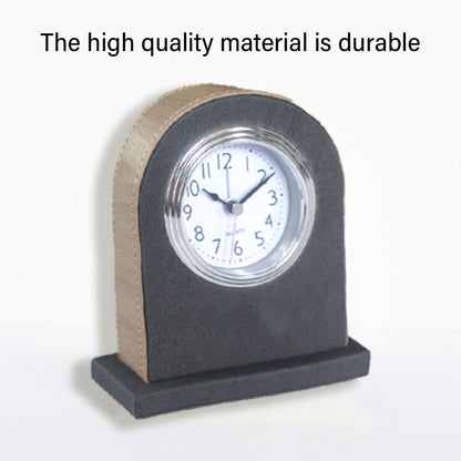 Hotel Alarm Clock Quartz with Faux Leather Clear Display Brown
