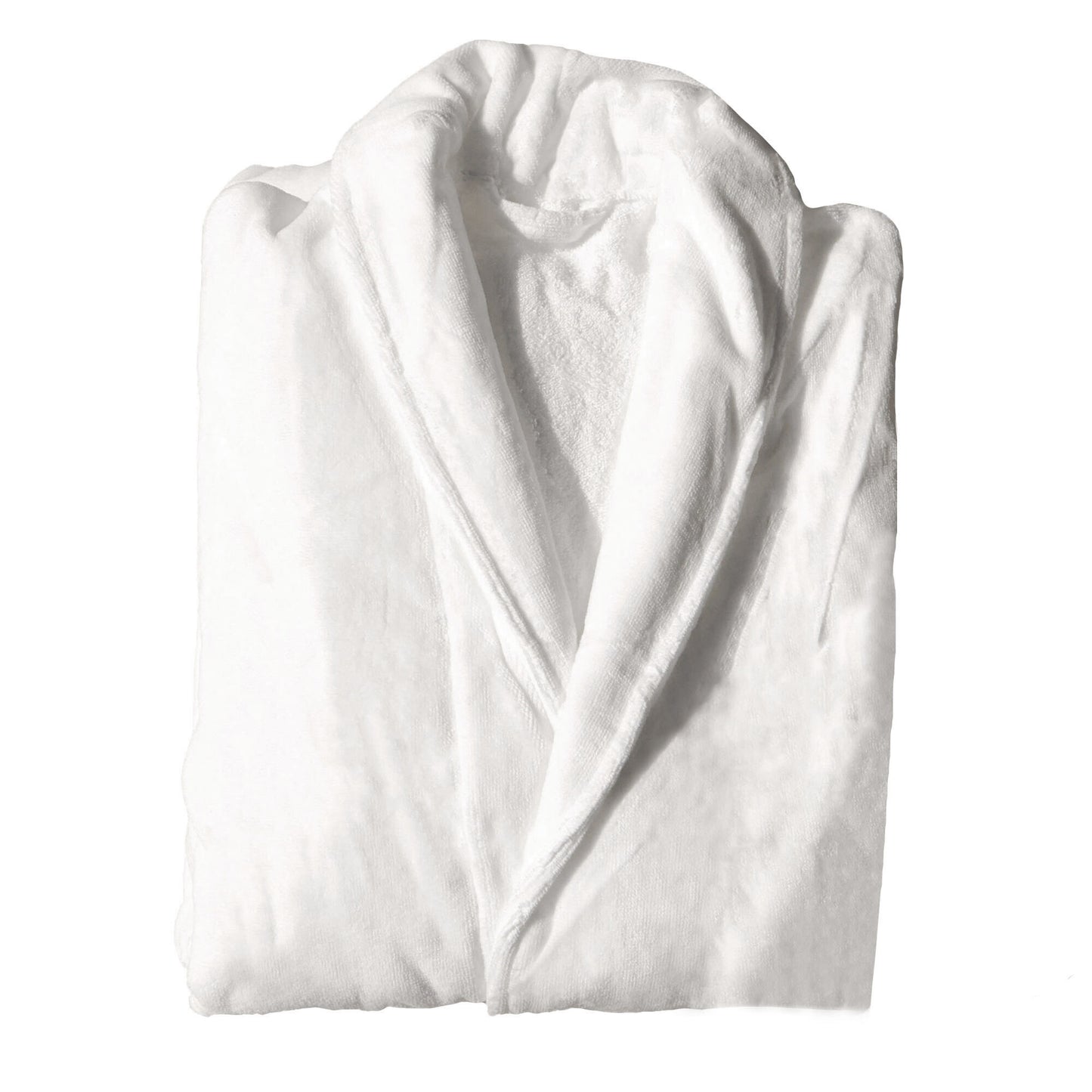 Hotel Quality Cotton Kimono Bathrobe White Embroidered Velvet Waffle