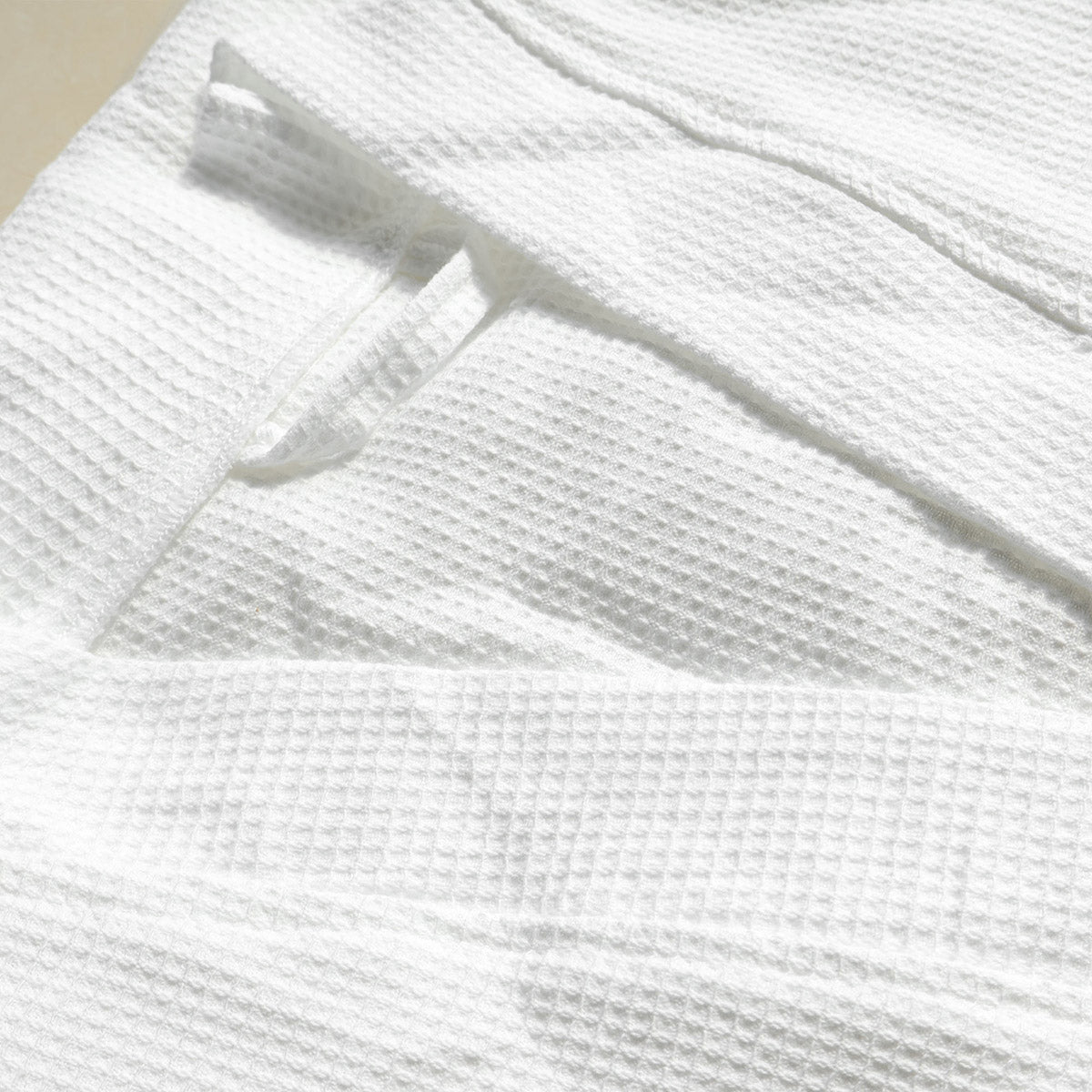 Hotel Quality Cotton Kimono Bathrobe White Embroidered Velvet Waffle