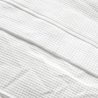 Hotel Quality Cotton Kimono Bathrobe White Embroidered Velvet Waffle