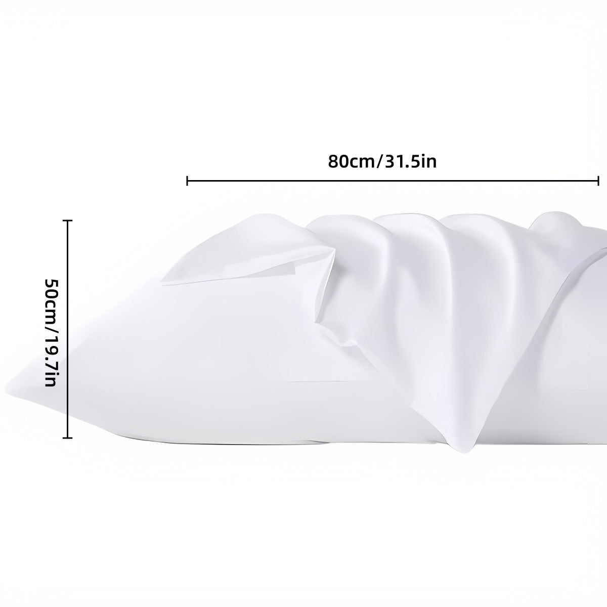 White Pillowcase 80x50cm Soft Polyester for Hotel Rooms