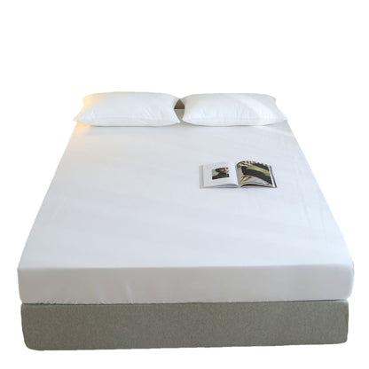 4Pcs Hotel White Bedding Set Satin Stripe Duvet Sheet Cases