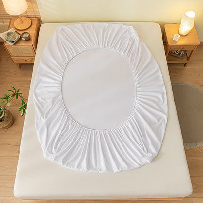 4Pcs Hotel White Bedding Set Satin Stripe Duvet Sheet Cases