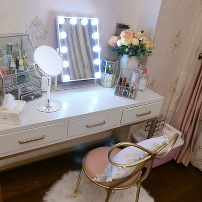 5x Magnifying Desktop Vanity Mirror 360 Rotating HD for Makeup