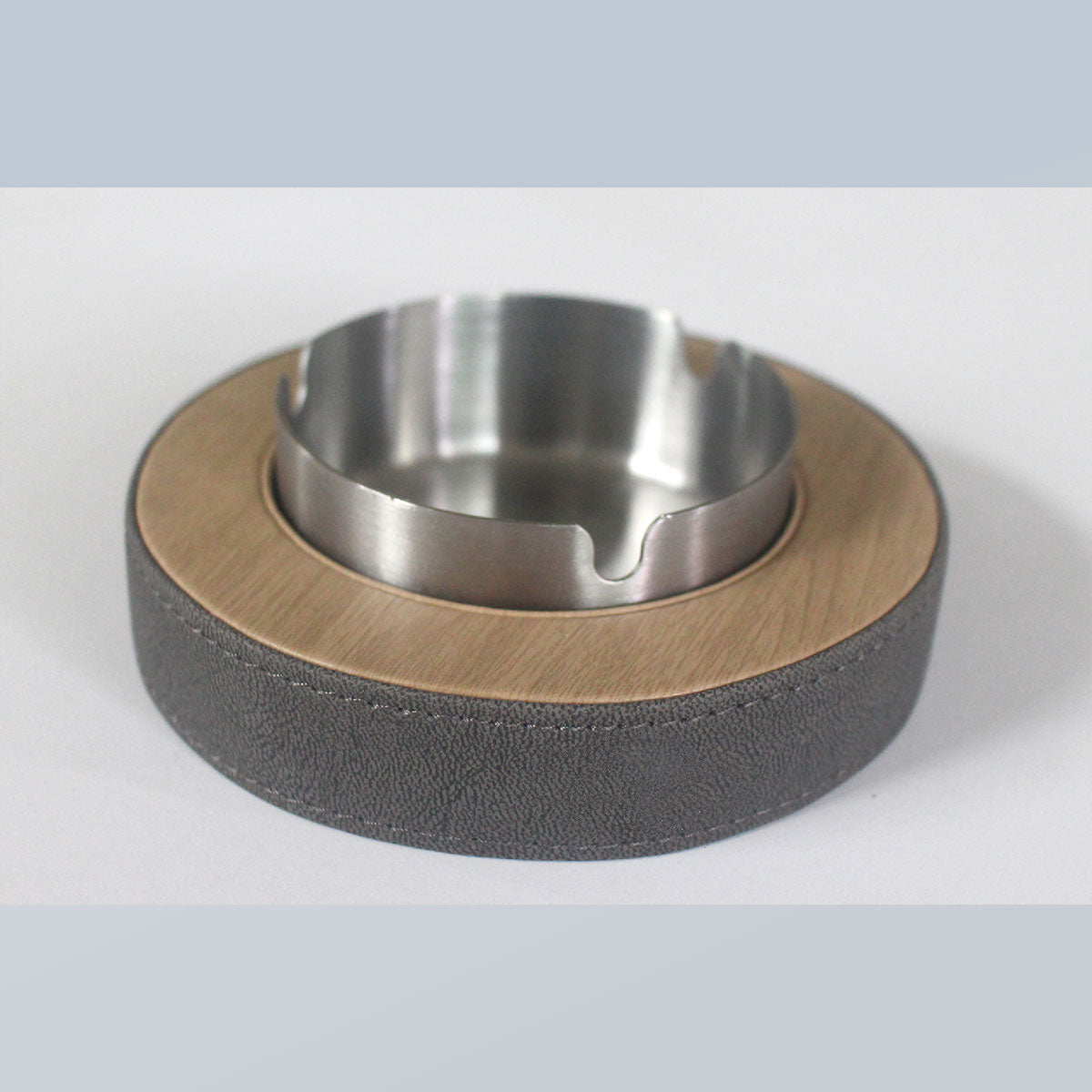 Leather Tissue Box Holder with Stainless Steel Ashtray for Hotel & Home Use