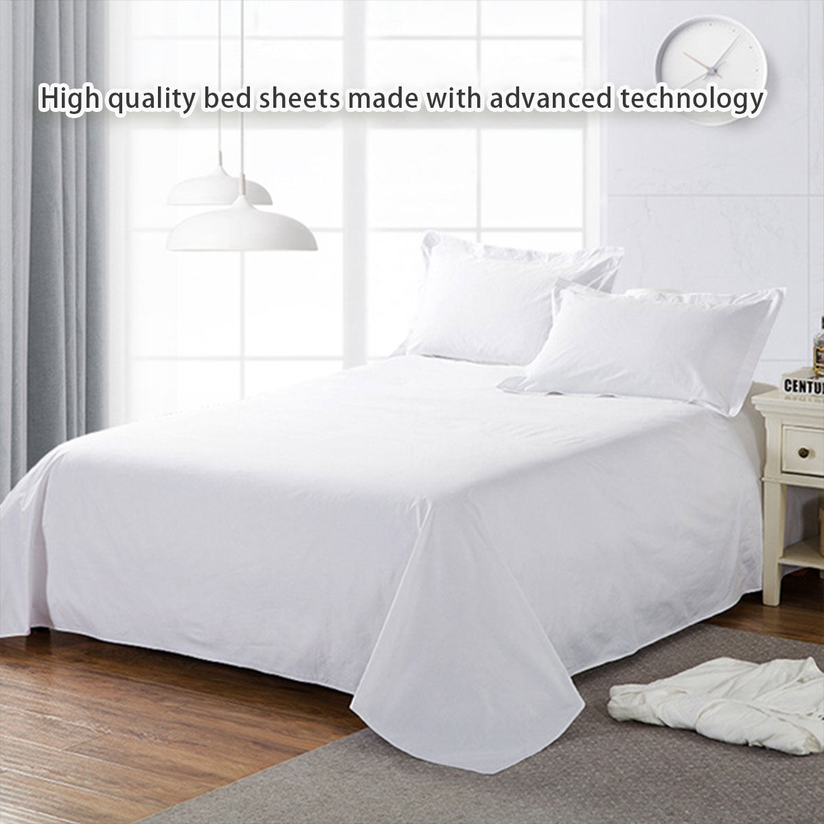 Hotel Quality White Bed Sheets Soft Microfiber Bedding for Home or Motel