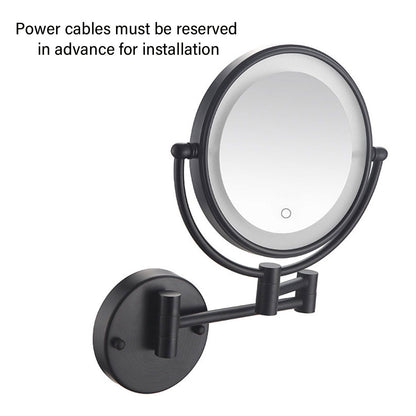 Wall Mounted Folding Makeup Mirror 5x with Light