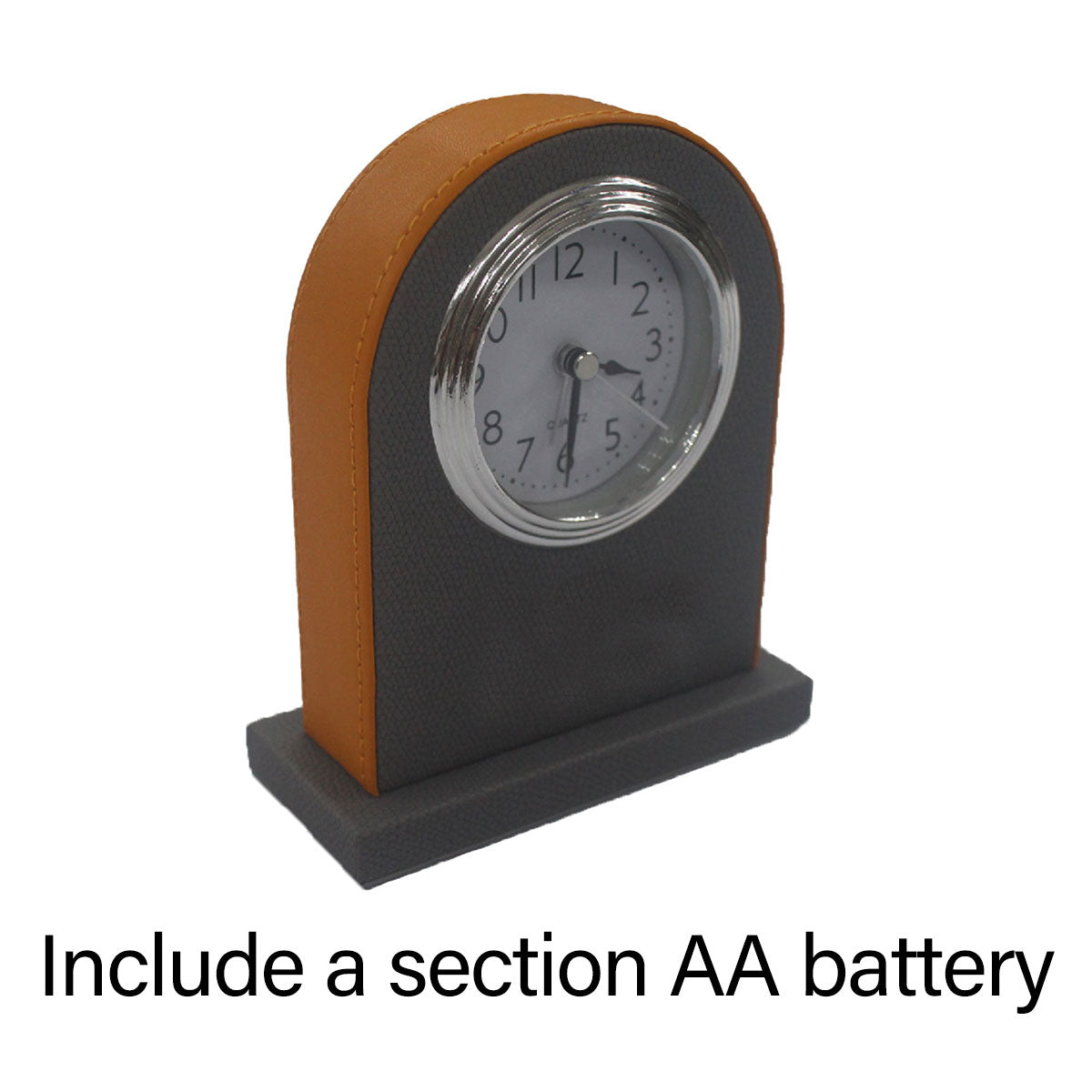 Hotel Alarm Clock Quartz with Faux Leather Clear Display Brown
