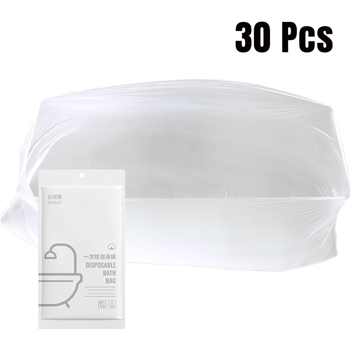 30pcs Disposable Bath Liners Waterproof Film for Hotels
