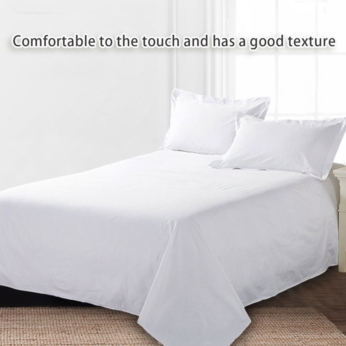 Hotel Quality White Bed Sheets Soft Microfiber Bedding for Home or Motel