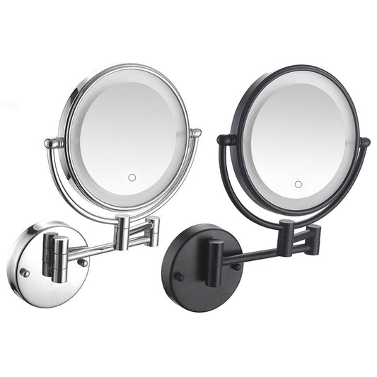 Wall Mounted Folding Makeup Mirror 5x with Light